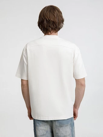 Футболка оверсайз унисекс Sideline, молочно-белая