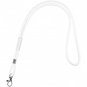 Шнурок для бейджа Tube Metal, белый