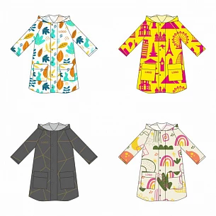 Дождевик классический RainCoat Premium на заказ, разноцветный, M/L