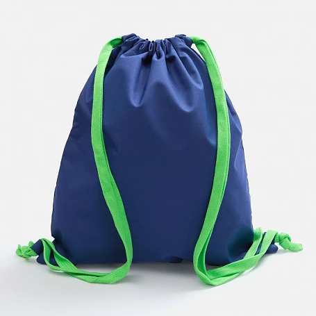 Рюкзак B3, синий с зелеными лямками