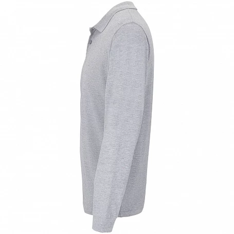 Рубашка поло унисекс с длинным рукавом Planet LSL, серый меланж