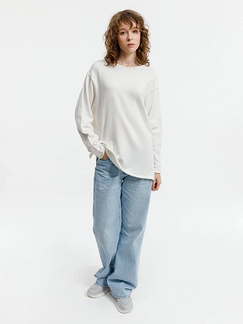 Лонгслив унисекс Siluetti Fuori, молочно-белый