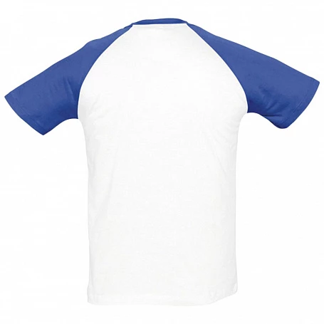 Футболка мужская двухцветная Funky 150, белая с ярко-синим