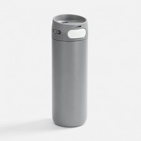 Термостакан X1 с цветной кнопкой, серый с белым