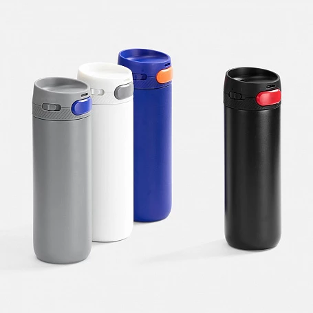 Термостакан X1 с цветной кнопкой, черный с красным