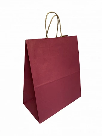Крафт-пакет с ручками 220*120*270мм с логотипом заказчика Розовый