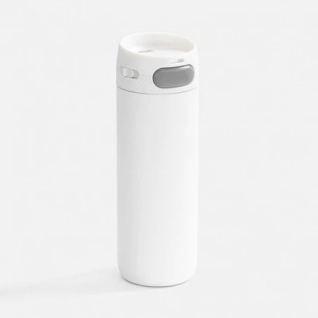 Термостакан X1 с цветной кнопкой, белый с серым