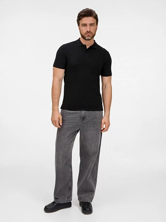 Рубашка поло унисекс Tervise, черная