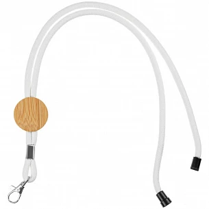 Шнурок для бейджа Tube Wood, белый