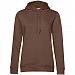 Толстовка с капюшоном женская BNC Inspire (Organic), коричневая (мокко)