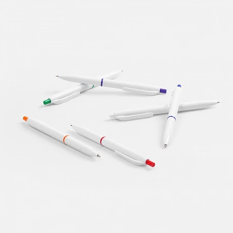 Ручка шариковая Bright Pop, белая с красным