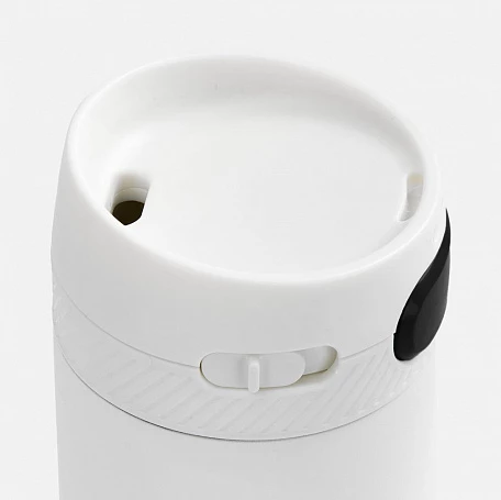 Термостакан X1 с цветной кнопкой, белый с черным