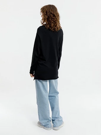 Лонгслив унисекс Siluetti Fuori, черный