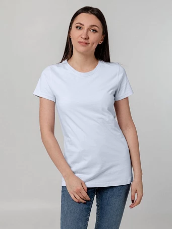 Футболка женская T-bolka Stretch Lady, белая (холодный оттенок)