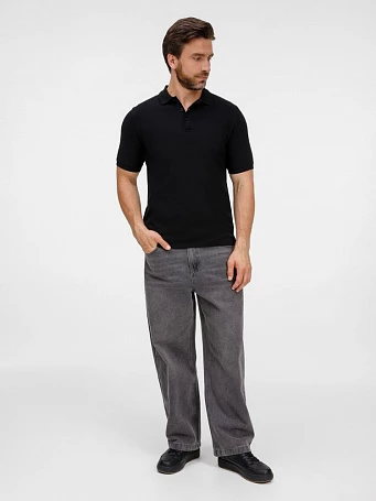 Рубашка поло унисекс Upswing, черная