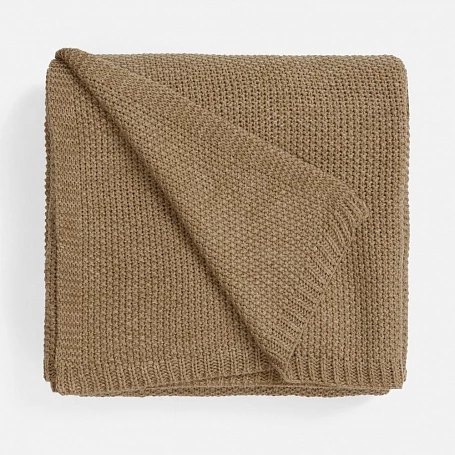 Плед Longview, коричнево-бежевый меланж