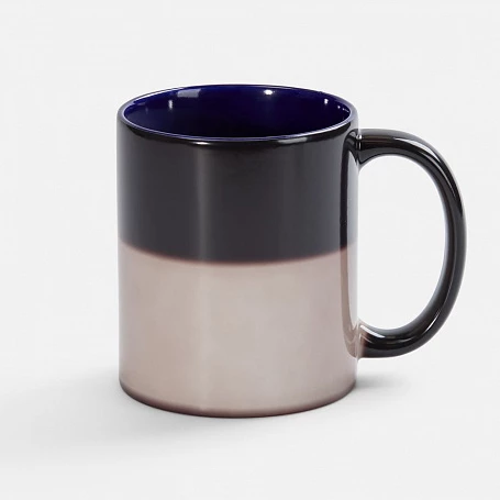 Кружка-хамелеон On Display, глянцевая, черная с синим