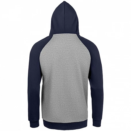 Толстовка унисекс Seattle, серый меланж с темно-синим