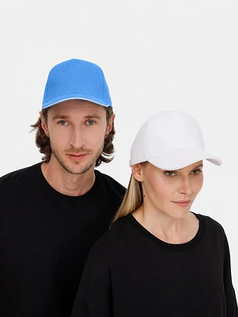 Бейсболка Classic 2.0, синяя с белым кантом