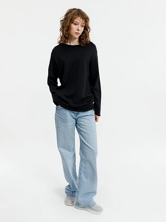 Лонгслив унисекс Siluetti Fuori, черный