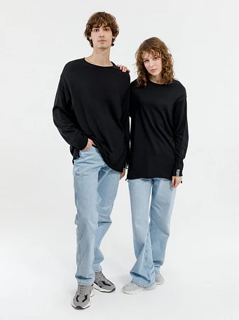 Лонгслив унисекс Siluetti Fuori, черный