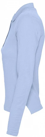 Рубашка поло женская с длинным рукавом Podium 210 голубая
