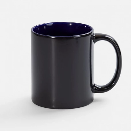 Кружка-хамелеон On Display, глянцевая, черная с синим