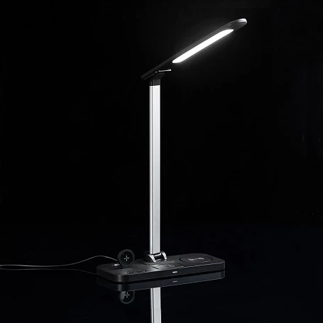 Настольная лампа с беспроводной зарядкой Power Light, черная
