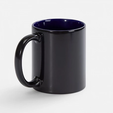 Кружка-хамелеон On Display, глянцевая, черная с синим