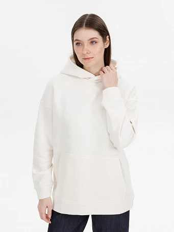 Худи оверсайз унисекс Snuggie, молочно-белое