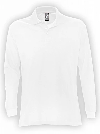 Рубашка поло мужская с длинным рукавом Star 170, белая