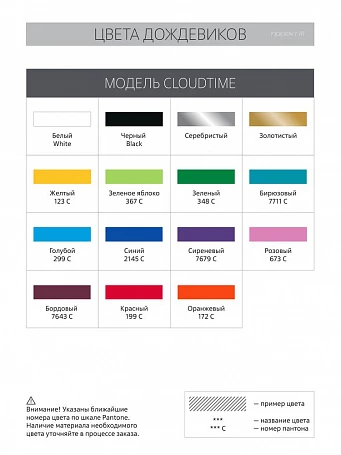 Дождевик-плащ CloudTime с печатью в один цвет на заказ