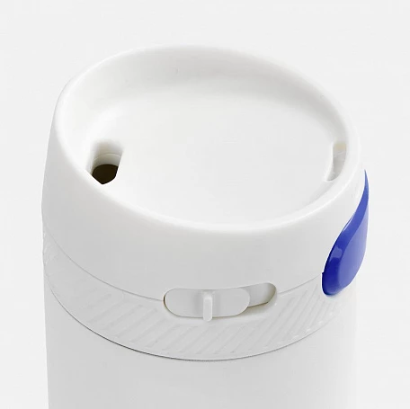Термостакан X1 с цветной кнопкой, белый с синим