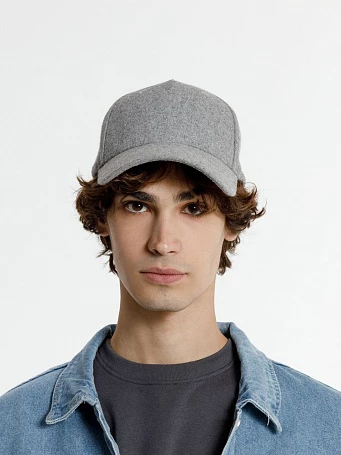 Бейсболка Woolridge, серый меланж